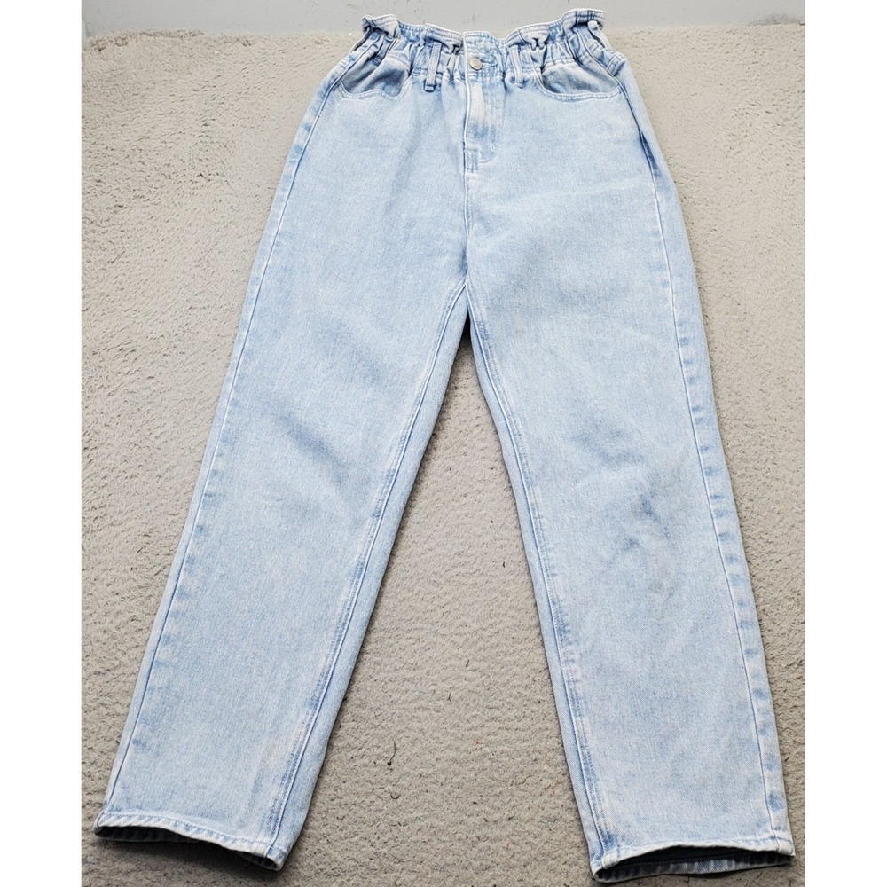 PacSun Mom Straight Jeans Womens Small Blue Denim Boho Grunge Paperbag Waist